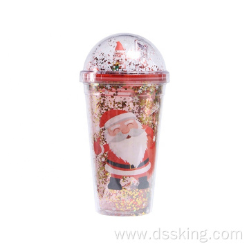 Microlandscape plastic cup Creative glitter summer ice cup